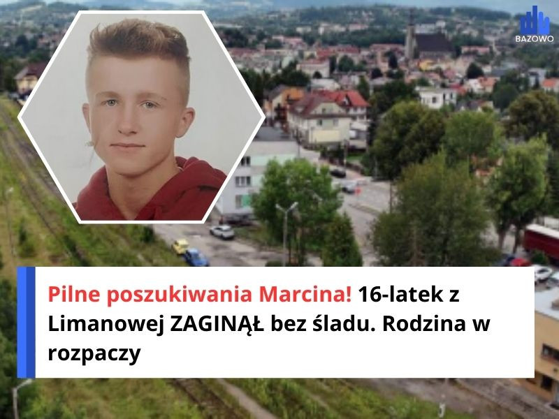 Pilne poszukiwania Marcina! 16-latek z Limanowej ZAGINĄŁ bez śladu. Rodzina w rozpaczy